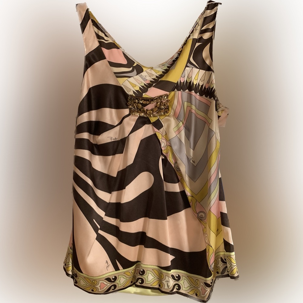 Emilio Pucci Silk Embellished Top